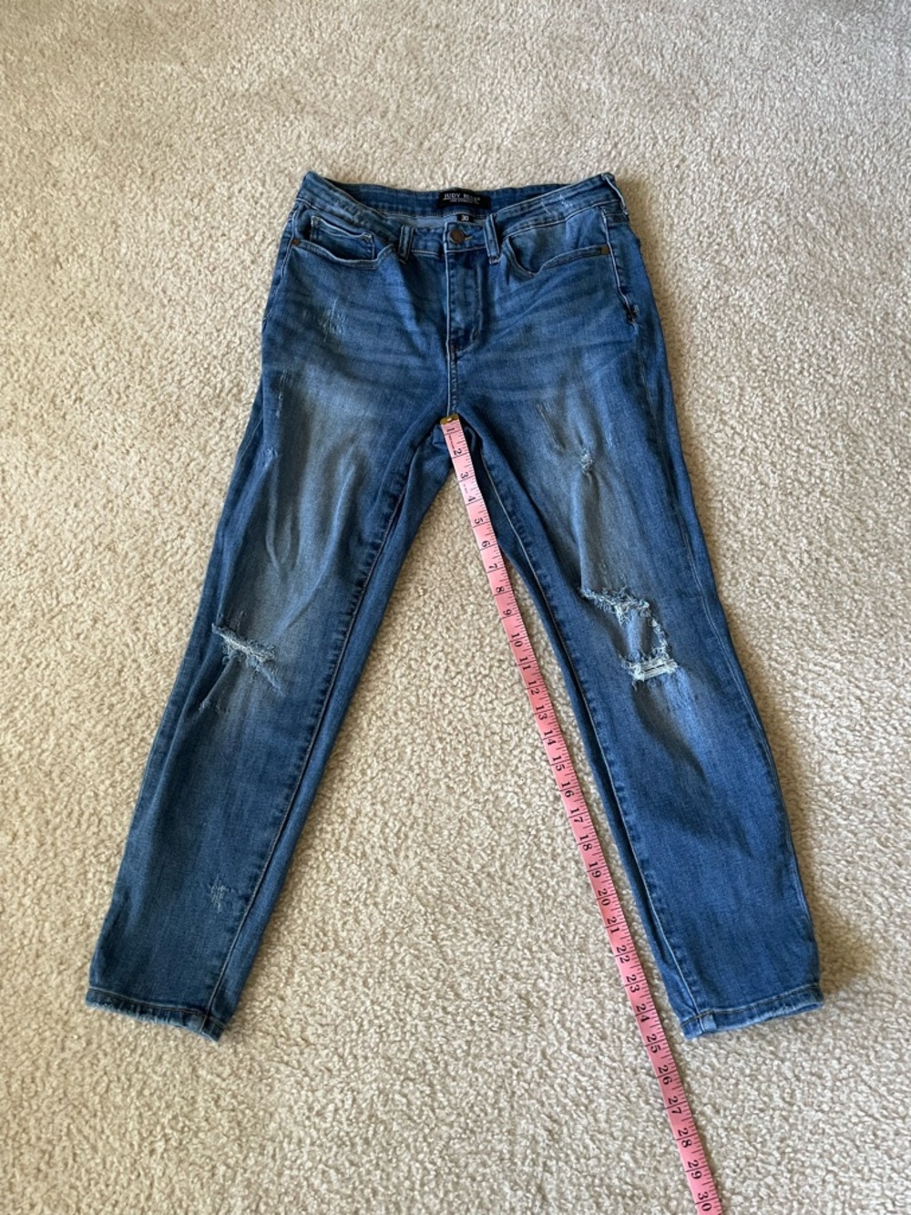 Judy Blue Medium Blue Skinny Jeans with Light Distressing size 30 - Picture 8 of 10